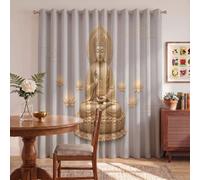 HASLEFND Tende per bambini ragazzi ragazze Religione Zen | Statua di Buddha occhielli oscuranti termicamente isolati tende per finestra per cameretta dei bambini, camera da letto 140 X 260 cm