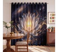 HASLEFND Universo Galassia Tende Oscuranti per Interni, 2 Pannelli, 117 X 137 cm | Tenda Termica Isolante Freddo e Caldo, Galassia di loto della Luce Sacra, per Camera da Letto e Soggiorno Giallo
