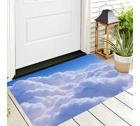 HASLEFND Zerbino 50 x 80 cm, per ingresso, antiscivolo, lavabile, per interni, a pelo corto,Cielo Nuvole Il cielo era riempito di nuvole bianche., piccolo tappeto per camera da lettoAzzurro chiaro