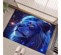 HASLEFND Zerbino Animali fantastici Cielo del Leone Blu - 40 x 60 cm - Zerbino Ingresso Casa con Superficie Antiscivolo in TPR - Per Corridoi, Porte Esterne - Accessori per la Casa - Blu