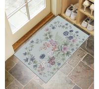 HASLEFND Zerbino lavabile per interni, Piante e fiori, 50 x 80 cm | Tappeto da ingresso lavabile Orchidea, bacca, felce, piccolo tappeto, zerbino sottile per ingresso, interni
