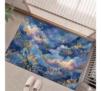 HASLEFND Zerbino Per Lusso da sogno, 80 x 120 cm A Basso Profilo | Tappeto Morbido Antiscivolo Per Foglia dorata delle nuvole, Domestici Cucina Interni Decorazione, Blu-viola