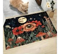HASLEFND Zerbino Piante magiche Occhi, foresta, fiori 90 x 150 cm, Zerbino Antiscivolo, Stagionale Fall Tappetino Decorativo per Interni ed Esterni, per Porta d'Ingresso, Cucina e Veranda