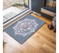 HASLEFND Zerbino Trappola Corpi celesti Sole, Luna, Stelle, Tappetino Antiscivolo Lavabile in Lavatrice, con Microfibra Assorbente, Ideale per Ingresso, Porta (In bianco e nero,50 x 80 cm)