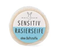 Haslinger Sapone da barba sensibile con custodia - Protezione senza profumo 60 g