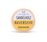 Haslinger Set di sapone da barba in legno di sandalo da 60 g Art. n. 1813 + balsamo per il corpo in legno di sandalo, 100 ml Art. n. 2137 + lozione per il corpo in legno di sandalo, 200 ml Art. n.