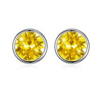 Hasnsofie Orecchini a perno in argento 925, in argento Sterling 925, 8 mm, rotondi, piccoli, unisex, per uomo e donna, nero/viola/aurore boreale/blu/rosso/bianco/verde, Argento sterling, cristallo