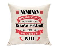 Hasodeo Cuscino Copertura Decorazione Souvenir Regali per Nonno - Idee Originali per Compleanno, Festa del Papà, Natale (Nonno-Noi)