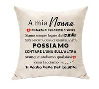 Hasodeo Regali della Nonna da Nipote - Decorazione Copertura del Cuscino a Lunga Distanza per Compleanno, Festa della Mamma, Natale - 45 X 45 CM