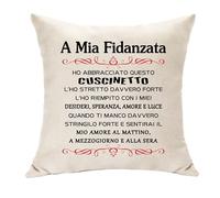 Hasodeo Regali Romantici per la Fidanzata, A Mia Fidanzata Copertura del cuscino Originali Regali per Ragazze Compleanno Anniversario San Valentino per Fidanzata (Fidanzata)