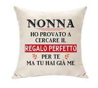 Hasodeo Regalo Nonna Compleanno da Nipote Ho Provato A Cercare il Regalo Perfetto per Te Ma tu Hai Già Me Copricuscino 45 x 45 Idee Regali per Nonna Natale Festa Della Mamma Festa dei Nonni (Nonna)