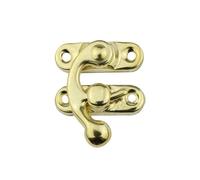 Hasp e Staple, Lucchetto for porta Hasp 4 set Ferro multicolore Misure multiple for scatola di legno con vite(Golden Left Hook,23x27mm 4pcs)