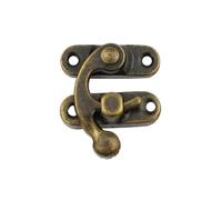 Hasp e Staple, Lucchetto for porta Hasp 4 set Ferro multicolore Misure multiple for scatola di legno con vite(Bronze Left Hook,37x43.0mm 4pcs)