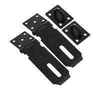 Hasp e Staple, Lucchetto for porta in acciaio inossidabile Hasp 2 set Hardware for cancello for capannone con chiusura for porta del fienile da 4 pollici nero