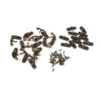 Hasp per Portagioielli, 12 Pezzi di Ganci per Chiavistelli Antichi, Ganci per Scatole di Legno, Chiavistelli a Bullone Piccolo con Viti, per Portagioie, Cassetta degli Attrezzi,(Bronzo a sinistra)