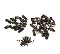 Hasp per Portagioielli, 12 Pezzi di Ganci per Chiavistelli Antichi, Ganci per Scatole di Legno, Chiavistelli a Bullone Piccolo con Viti, per Portagioie, Cassetta degli Attrezzi, Mini(Bronzo a Destra)