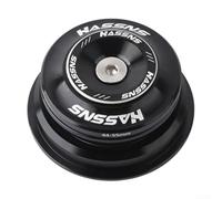 HASSNS - Set di cuffie per bicicletta, 28,6 pollici, per telaio e forcella conica da 44-55/56 mm, forcella per mountain bike con cuscinetti interni e fascia affusolata per bici da strada (nero 44-55