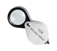 Hasting - Lente d'ingrandimento da gioielliere, 10 x 16 mm, in vetro ottico trasparente, in acciaio inox, mini lente pieghevole per gemme, gioielli, monete, francobolli, riparazione orologi, ecc
