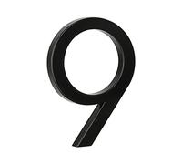 HASWARE 5" Floating House Number for Outside, Zinc Alloy Modern Outdoor Address Sign for Yard Street and Mailbox, Address Numbers and Letters for House (9, Black)