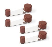 HASWARE Fermaporta a doppia testa rotanti con viti - Set di 4, ammortizzano l’urto, riducono il rumore, proteggono mobili e pareti (Marrone)