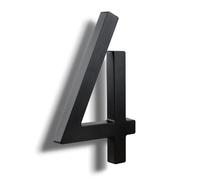 HASWARE Numeri civici eleganti in ABS da 15,2 cm, design elegante nero, resistenti e facili da installare (nero, 4)