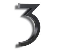 HASWARE Numeri civici eleganti in ABS da 15,2 cm, design elegante nero, resistenti e facili da installare (nero, 3)