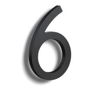HASWARE Numeri civici eleganti in ABS da 15,2 cm, design elegante nero, resistenti e facili da installare (nero, 6)