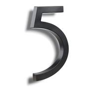 HASWARE Numeri civici eleganti in ABS da 15,2 cm, design elegante nero, resistenti e facili da installare (nero, 5)