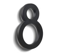 HASWARE Numeri civici eleganti in ABS da 15,2 cm, design elegante nero, resistenti e facili da installare (nero, 8)