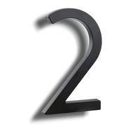 HASWARE Numeri civili eleganti in ABS da 15,2 cm, design elegante, colore nero, resistente e facile da installare (nero, 2)
