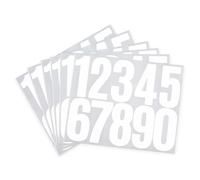 HASWARE Numeri di cassetta postale: 6 fogli adesivi numerici - impermeabili e autoadesivi per indirizzo, segnaletica, porta(3" Bianco 60 Pezzi)