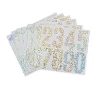 HASWARE Numeri di cassetta postale: 6 fogli adesivi numerici - impermeabili e autoadesivi per indirizzo, segnaletica, porta(3" riflettenti 60 pezzi)