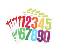 HASWARE Numeri di cassetta postale: 6 fogli adesivi numerici - impermeabili e autoadesivi per indirizzo, segnaletica, porta(3" Colori 60 pezzi)
