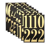 HASWARE Numeri di cassetta postale: 6 fogli adesivi numerici - impermeabili e autoadesivi per indirizzo, segnaletica, porta(3" Oro&Nero 52 pezzi)
