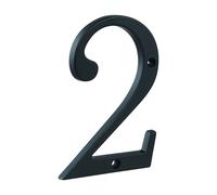HASWARE Numeri per indirizzi in metallo da 10,2 cm per case, in lega di zinco nero, con aspetto moderno galleggiante, antiruggine, verniciato a polvere, facile da installare 0-9 (numero 2)