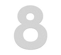 HASWARE Numero civico 7,5 cm Numeri autoadesivi per appartamento e porta di casa Targa con indirizzo elegante in acrilico, Argento (8)