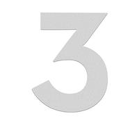 HASWARE Numero Civico 7,5 cm Numeri Autoadesivi per Porte di Appartamento Numeri Civici per Indirizzo di Casa Targa Elegante in Acrilico (3, Argento)