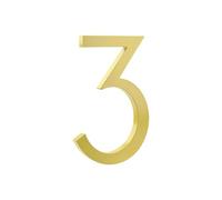 HASWARE Numero civico galleggiante 4 pollici (10 cm) Elegante porta numeri targa alfabeto Numeri indirizzo di casa (piccolo 3, Oro)