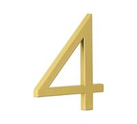 HASWARE Numero civico galleggiante da 12 cm, Segnale per indirizzo esterno moderno in lega di zinco per cortile stradale e cassetta postale, numeri e lettere per la casa (4, Golden)