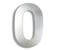 HASWARE Numero civico moderno in acciaio inossidabile spazzolato Elegante porta alfabeto placca Street Home Decor (0, 12 pollici argento)