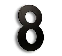 HASWARE Numero civico moderno in acciaio inossidabile spazzolato Elegante porta alfabeto placca Street Home Decor (8, 6 pollici nero)