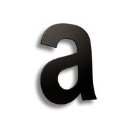 HASWARE Numero civico moderno in acciaio inossidabile spazzolato Elegante porta alfabeto placca Street Home Decor (a, 6 pollici nero)