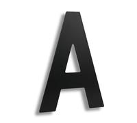HASWARE Numero civico moderno in acciaio inossidabile spazzolato Elegante porta alfabeto placca Street Home Decor (A, 6 pollici nero)