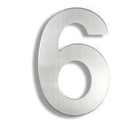 HASWARE Numero civico moderno in acciaio inossidabile spazzolato Elegante porta alfabeto placca Street Home Decor (6, 6 pollici argento)