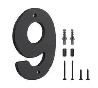 HASWARE Segnale Numero di Casa Fluttuante per Casa - 5 Pollici Moderno, Numeroso, Facile Installazione DIY per Pali e Strada (Nero, 9)