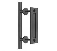 HASWARE Set di Maniglie per Porta Scorrevole da 12 Pollici, Pull and Flush, Heavy Duty, Design con Piastra Posteriore Piatta e su Due Lati, per Cancello Garage Armadio