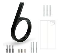 HASWARE Targa Con Numero Civico Galleggiante: 5 Pollici (12cm) Moderna Segnaletica Per Porte, Perfetta Per I Numeri Dell'Indirizzo Di Casa (6, Nero)