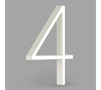 HASWARE Targa Con Numero Civico Galleggiante: 5 Pollici (12cm) Moderna Segnaletica Per Porte, Perfetta Per I Numeri Dell'Indirizzo Di Casa (4, Bianco)