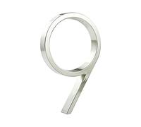 HASWARE Targa Con Numero Civico Galleggiante: 5 Pollici (12cm) Moderna Segnaletica Per Porte, Perfetta Per I Numeri Dell'Indirizzo Di Casa (9, Argento)