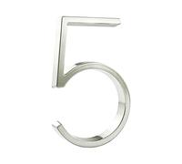 HASWARE Targa Con Numero Civico Galleggiante: 5 Pollici (12cm) Moderna Segnaletica Per Porte, Perfetta Per I Numeri Dell'Indirizzo Di Casa (5, Argento)